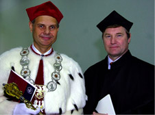 prof. W. Tarczyński, prof. J. D. Barrow, fot. archiwum US